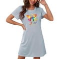 thumbnail image 4 of Tnhcen Grande Taille Tenue de Détente Décontractée – Robe de Nuit à Col Rond et Manches Courtes avec Imprimé Amusant Douce 95 % Polyester 5 % Élasthanne P-2TG pour Usage Quotidien, 4 of 7