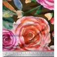thumbnail image 1 of Soimoi Rayon Fabric Leaves & Rose Flower Print Sewing Fabric Yard 56 Inch Wide, 1 of 3