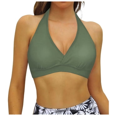 2025 Women Lace Up Swimwear Older Womens Bathing Suits Tops Underwire Full Coverage Romper with Skirt Overlay for S with Stripes Bikini Top Push Up Swim Crop Top Tie Back Bathing Suit