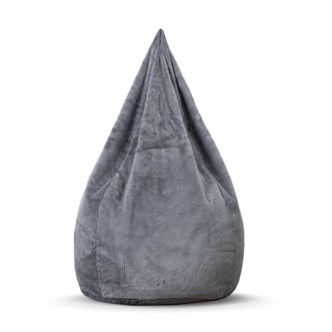 Gouchee Home Agora Charcoal Bean Bag Chair – Soft Faux Rabbit Fur Polyester with Polystyrene Bead Filling, Suitable for Adults and Teens, Lightweight & Portable Seating for Dorm, Living Room or Lounge