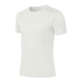 thumbnail image 1 of Pisexur T Shirts for Man , Hommes Mode Décontractée Couleur Unie Col Rond Course Exercice et Entraînement Physique Manches Courtes Haut Blanc, 2TG Chemises de Golf Hommes & Chemises Hommes, 1 of 6