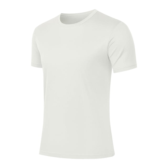 Pisexur T Shirts for Man , Hommes Mode Décontractée Couleur Unie Col Rond Course Exercice et Entraînement Physique Manches Courtes Haut Blanc, 2TG Chemises de Golf Hommes & Chemises Hommes