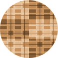 thumbnail image 1 of Ahgly Tapis Rond Lavable en Machine Intérieur Transitionnel Jaune Orange, 3 Pieds Rond, 1 of 7