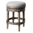 thumbnail image 1 of Maven Lane Pullman Backless Counter Stool in Reclaimed Oak Finish w/ Ash Grey Fabric Upholstery, 1 of 6