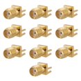 thumbnail image 1 of 10pcs Brass SMA Female Base Socket Jack PCB Mount RF Connectors, SMA Female, 50 Ohm, for  Modules and Antenna Sockets, 1 of 8