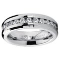 thumbnail image 3 of Bague Éternité en Titane pour Femme 6 mm Zircone Cubique Mariage CZ 2,4 Tcw, 3 of 6
