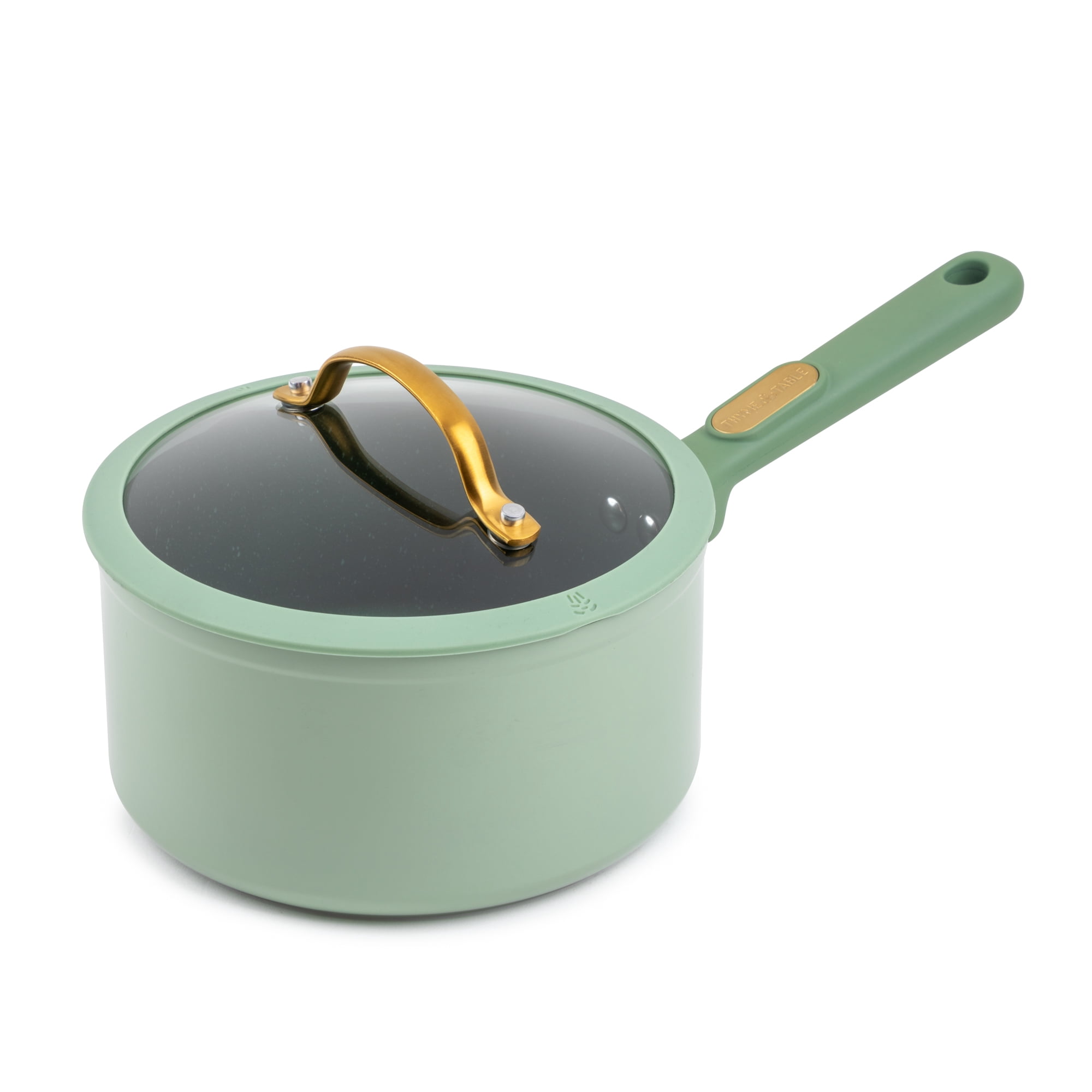 Batterie de cuisine 12 pièces en granit Thyme et table antiadhésive - Vert