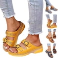 thumbnail image 5 of Kcodviy Women Summer Solid Color Womens Comfort Sandals Buckle Strap Casual Open Womens Water Sandals Toe Wedges Soft Bottom Rhinestone Sandals for Women Breathable Slippers Shoes Sandals, 5 of 5