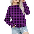thumbnail image 1 of Rabais Chandail à Capuchon pour Bébé Filles Col Rond Chandail Surdimensionné Mode Enfants Manches Longues Hauts à Enfiler 1-12 Ans Chandail à Manches Longues pour Tout-Petit Violet 7-8T, 1 of 5