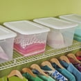 thumbnail image 4 of Sterilite 19 L Storage Box, Clear Plastic Storage Bin with Snap-on Lid, White, 4 of 6