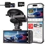 REDTIGER Caméra Dash Cam avant et arrière, écran tactile 5.8G Wifi GPS, 4K DashCam avec Super Night Vision, WDR, USB C Port, gratuit 128GB Carte