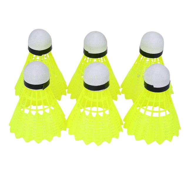 Yosoo Équipement de Santé Nylon Badminton Volants, Vol Stable et Bonne Résistance / Jaune, Lot de 6