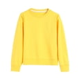 thumbnail image 3 of WUANDIXFA T-Shirts à Manches Longues pour Filles Doux Basique Chandail à Manches Longues pour Filles Confortable Doux à la Mode et Décontracté Chandail à Col Rond à Manches Longues pour Filles Jaune, 9-10 Ans, 3 of 5