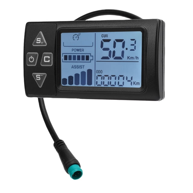 Scooter Display Panel, Accurate Backlit ABS Water Proof Plug LCD Scooter Display Meter for Mountain Bike