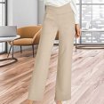 thumbnail image 1 of Birdeem Women Fashion Solid Color High Waisted Pocket Vent Fitting Full Length Pants, 1 of 1