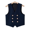thumbnail image 3 of Boys Formal Suit Vest - 4-Button Double Breasted, Adjustable Strap - Polyester Blend - Wedding/Performance - 2-16 Years, 3 of 3
