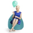 thumbnail image 2 of Fauteuil poire Gouchee Home Easy turquoise – Tissu microfibre polyester doux avec rembourrage en billes de polystyrène, adapté aux adultes et aux adolescents, siège portable pour salon ou dortoir, 2 of 7