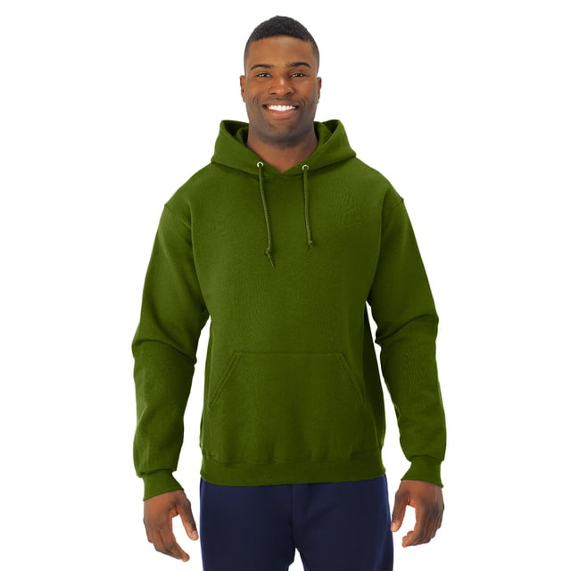 Jerzees Mens NuBlend Pull Over Hooded Sweatshirt, L, Military Green
