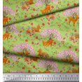 thumbnail image 2 of Soimoi Cotton Poplin Fabric Tree,Floral & Deer Animal Print Sewing Fabric Yard 42 Inch Wide, 2 of 3