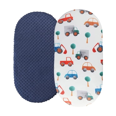 Fgnfyis 2PCS Baby Mose Sheet Bassinet Sheet Cradle Sheet Adapts to Rectangle Oval Pram Bassinet Pads Minky Dot Cartoon Fitted Sheet Set Baby Gift Multi-color One Size