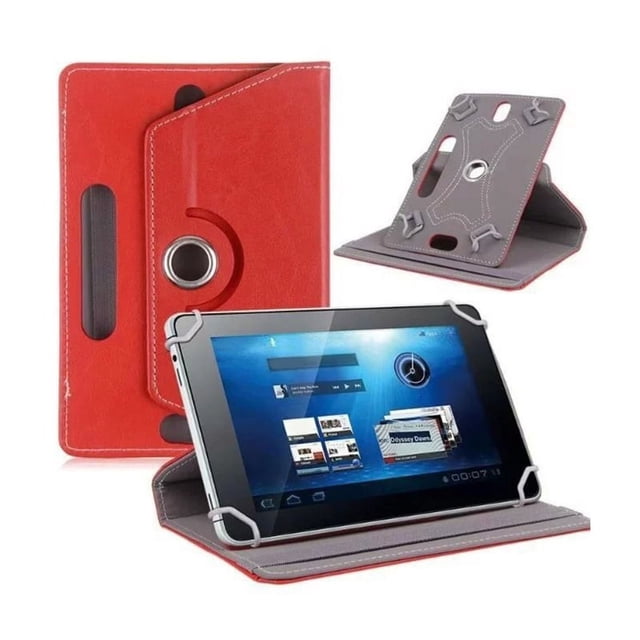 Étui Universel pour Tablette, Étui de Protection avec Support pour Tablette à Écran Tactile de 9 10 10,1 Pouces, avec Rotation à 360° Rouge 8 Pouces