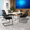 thumbnail image 2 of Giantex Chaise de Bureau en Maille, Chaise de Conférence Rembourrée pour Invités avec Soutien Lombaire et Dossier Ergonomique, Cadre en Métal, Base en Traîneau, Chaise de Salle de Réception, Chaise de Direction, 2 of 8