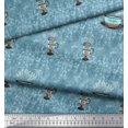 thumbnail image 2 of Soimoi Blue Rayon Fabric Caramel & Americano Coffee Beverages Decor Fabric Printed Yard 56 Inch Wide, 2 of 3
