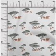 thumbnail image 1 of oneOone Cotton Poplin Fabric Tree & Animals Ikat Print Sewing Fabric BTY 42 Inch Wide, 1 of 4
