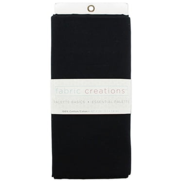 FABRIC CREATIONS 100 % coton Solid Pre-Cut 1.83 m (2 yd) × 1.1 m (1.2 yd) noir