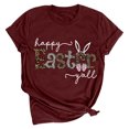 thumbnail image 2 of EGNMCR Chemise de Pâques pour Femmes Chemises Imprimé de Pâques pour Femmes Haut à Manches Courtes Col Rond T-Shirts pour Femmes, 2 of 3
