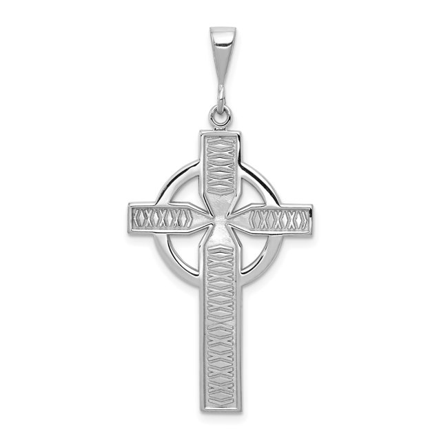 Charme Croix Celtique en Or Blanc 14K