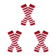 thumbnail image 2 of ZheElen Easy To Wear Over Knee Socks Highly Elastic And Durable Soft And Breathable Wide Application Polyester Easy To Match Red and white 3Set, 2 of 6