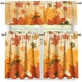 thumbnail image 5 of Autumn Maple Leaves Kitchen Curtain and Valances Set 3 Piece Valances Curtain for Window Bathroom Decoration Valances Living Room Window Treatment Drapes, 5 of 5