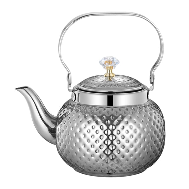 Lipstore Stainless Steel Teapot Teakettle Lifting Handle Thickened Portable with Filter Water Boiler for Cooking Kitchen Hotel Camping