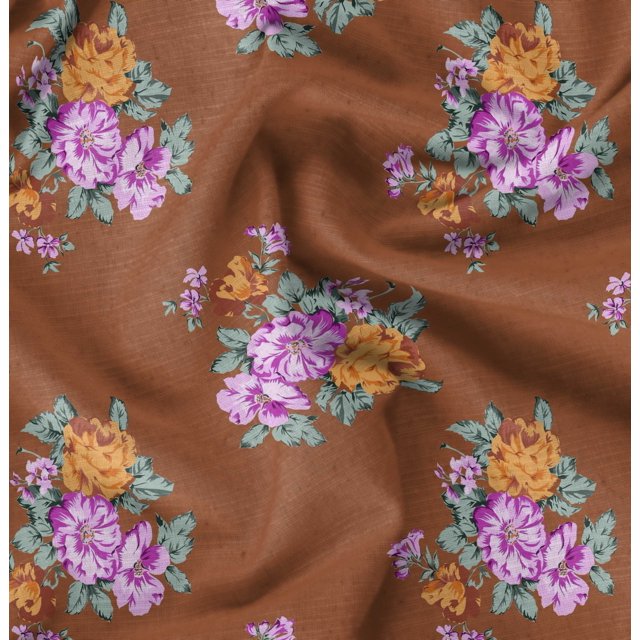 Soimoi Polyester Crepe Fabric Florals Floral Fabric Prints by Yard 52 Inch Wide