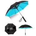 thumbnail image 1 of 62 Inch 2600mAh USB Rechargeable Fan Umbrella, Windproof UV Protection Double Canopy Golf Umbrella with Portable Cooling Fan for Outdoor Activities, 1 of 7