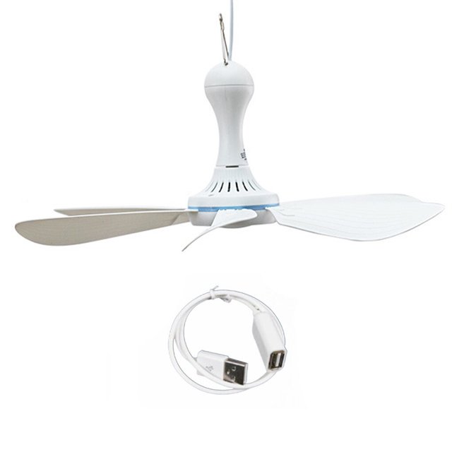 Ceiling Fan Hanging Fans 6 Leaves USB Outdoors Dual-Use Small Indoor for Camping Restaurant Canopy Tent Living Room Type1