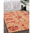 thumbnail image 2 of Ahgly Company Tapis d'Intérieur Carré Abstrait Orange Rouge Oriental, 3 Pieds Carré, 2 of 6