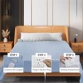 thumbnail image 4 of Blue Electric Heated Blanket, Double Control Warming Mattress Pad With Zoning Temperature, Auto Shutoff And Polyester Material For Bed, Sofa, Winter Use 61.81X83.86X9.84In 4.92Lb, 4 of 8