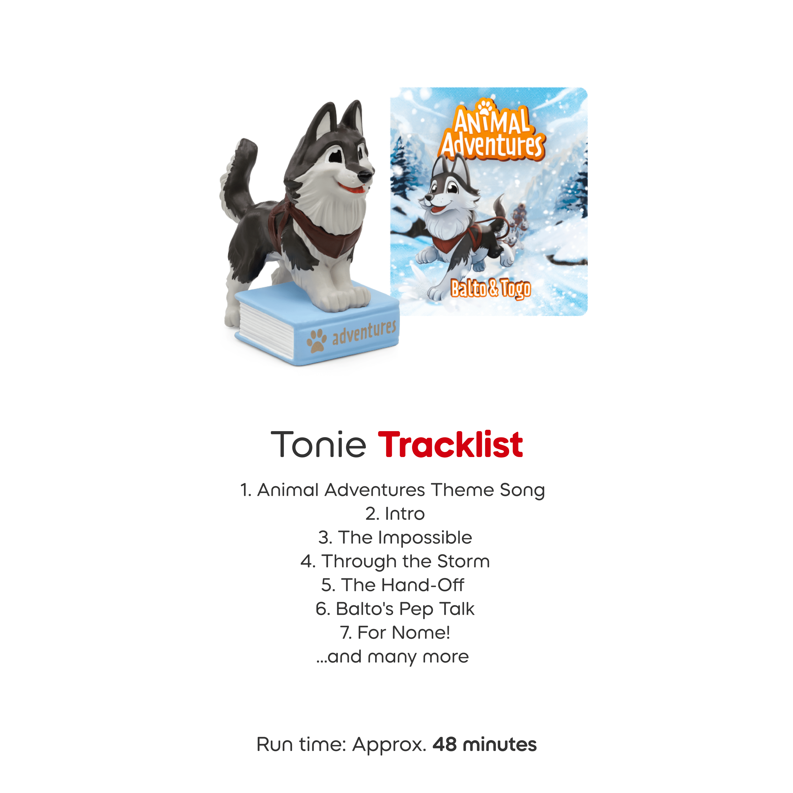 tonies Aventures Animales: Balto & Togo Figurine de jeu audio (En Anglais)