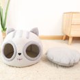 thumbnail image 2 of Lit pour Chat, Lit pour Animaux de Compagnie Type Tête de Chat Nest, Semi-enclosed Auto-Chauffant, Chat Chien Profond, 2 of 7