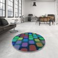 thumbnail image 4 of Ahgly Company Tapis d'Intérieur Lavable à la Machine, Carré, Transitionnel, Vert Menthe, Tapis de Zone, 5 Pieds Carré, 4 of 7
