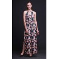 thumbnail image 2 of Bimba Robe Maxi à Fleurs pour Femmes Sans Manches à Col Ras du Cou, Dos Nu, avec Fentes Latérales - X-Grand, 2 of 6