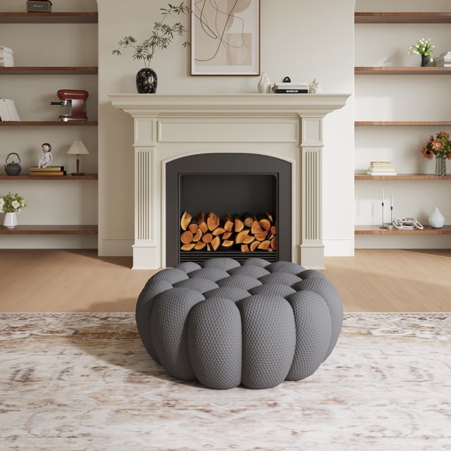 The Magic Home Canapé Incurvé de 43 Pouces, Gris Foncé