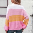 thumbnail image 4 of Yuyuzo Pull de Mode pour les Femmes Col Rond Manches Longues Lanterne Pull-Over Couleur-Bloc Patchwork Ample Tops, 4 of 6