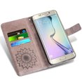 thumbnail image 2 of Étui de Téléphone pour Samsung Galaxy S6 Edge, Étui Portefeuille Folio à Rabat, Porte-Cartes en Cuir PU avec Fentes, Protection Intégrale Robuste, Support, Étui de Protection pour Téléphone pour Galaxy S6 Edge Homme, Noir, 2 of 5