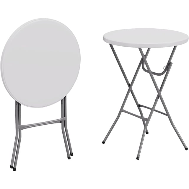 FDW 31.5'' Weatherproof Folding High Top Bar Table - Portable Round Cocktail Table for Indoor Outdoor Events