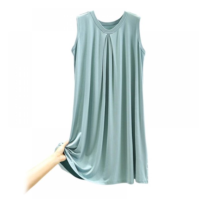 Modal Lingerie Chemise de Nuit Sans Manches pour Femmes, Robe de Nuit d'Été, Camisoles Unies