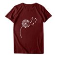 thumbnail image 4 of Meichang T-Shirts Graphiques Tendance pour Femmes Nouveauté Drôle Mignon T-Shirts à Imprimé Pissenlit Décontractés Col Rond Manches Courtes T-Shirts Légers Hauts, 4 of 7