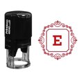 thumbnail image 1 of Printtoo Carré Tourbillon Bord E Alphabet Monogramme Initiale Bureau Papeterie Auto Encre R-40 Timbre en Caoutchouc, 1 of 4